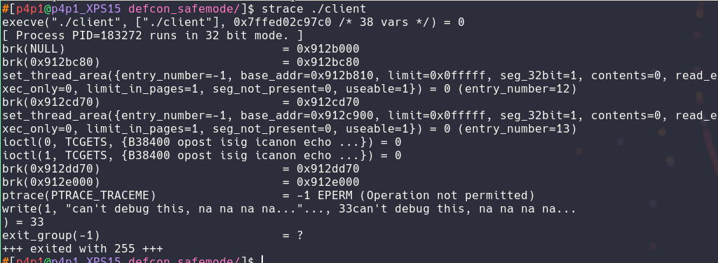 Covid Scammer strace call for system calls